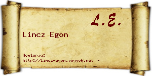 Lincz Egon névjegykártya